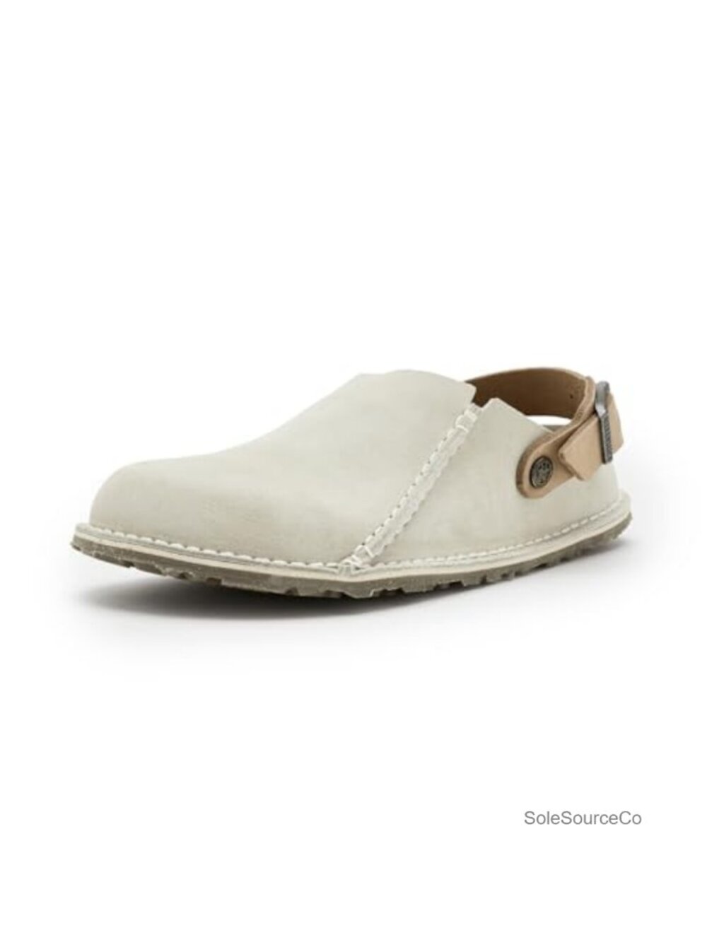 Suede Clog with Convertible Backstrap Adjustable Buckle Round Toe